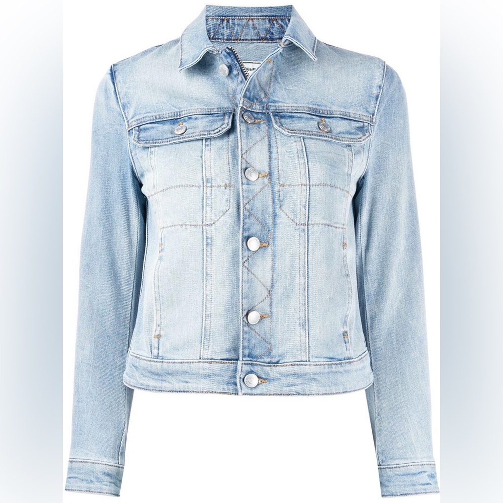 Nwt ZADIG & VOLTAIRE Skull Embellished Denim Jacket - Picture 3 of 9
